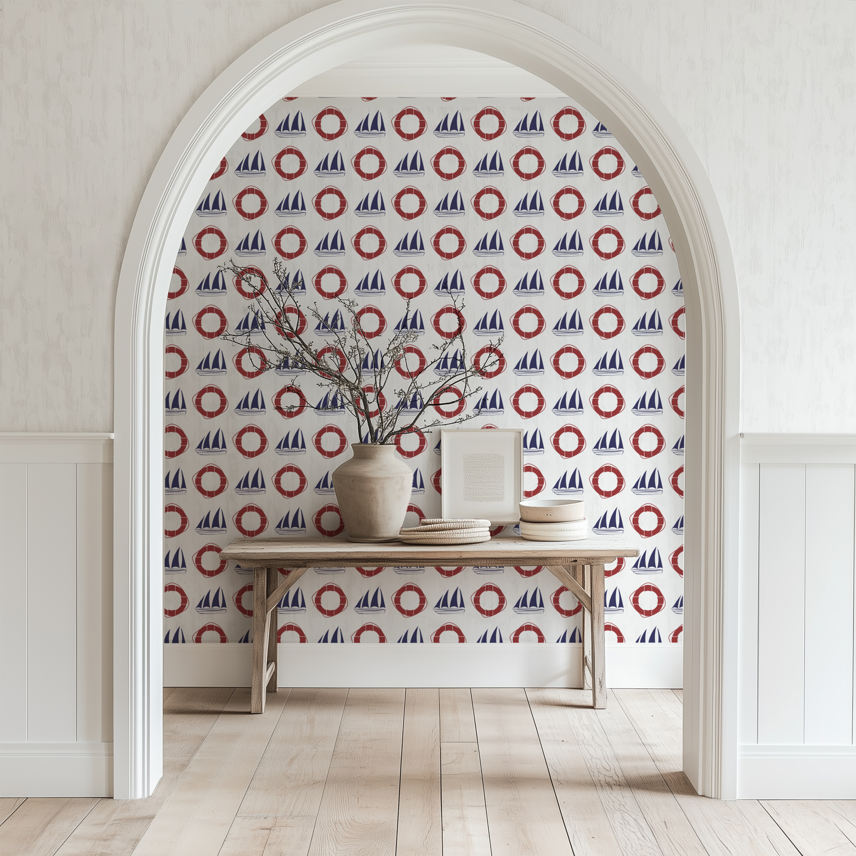 Classic sailing wallpaper, sailboat wallpaper, regatta wallpaper, nautical wallpaper, coastal wallpaper, maritime wallpaper, beach house wallpaper