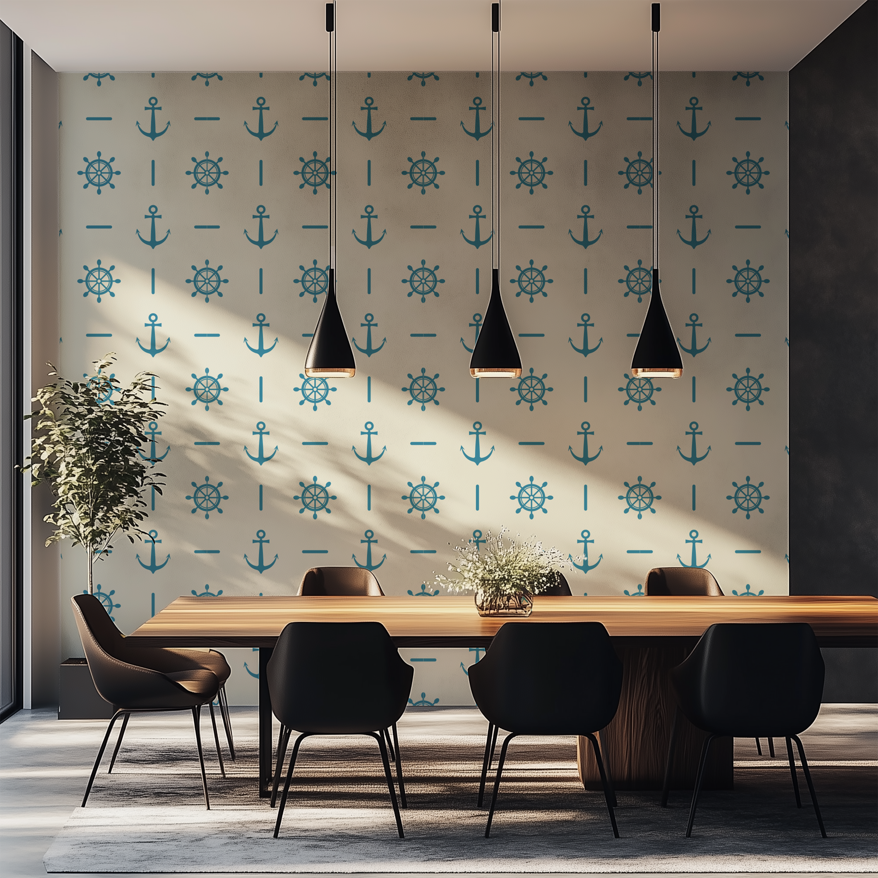 Anchor wallpaper, nautical pattern wallpaper, marine wallpaper, ocean inspired wallpaper, premium wallpaper