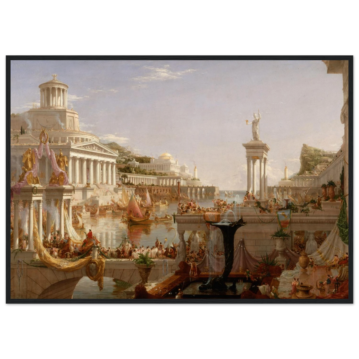 Museum-quality reproduction of Thomas Cole’s Consummation of Empire, featuring rich detail, dramatic color, and monumental classical architecture