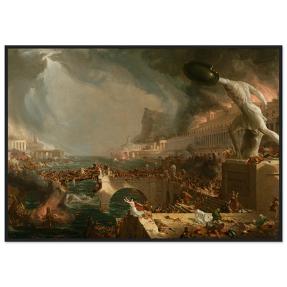 Thomas Cole’s Destruction from the Course of Empire series, depicting the violent fall of an empire inspired by ancient Rome