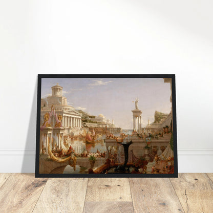 This high-quality reproduction print of The Consummation of Empire (1836) by Thomas Cole depicts the peak of a civilization at the height of its power, opulence, and architectural grandeur. Part of Cole’s legendary The Course of Empire series, this painting symbolizes the hubris and fleeting glory of empires, captured through dramatic detail, rich color, and majestic scale. Printed on archival-grade paper using museum-quality giclée printing, this poster print makes striking wall art for classical interiors