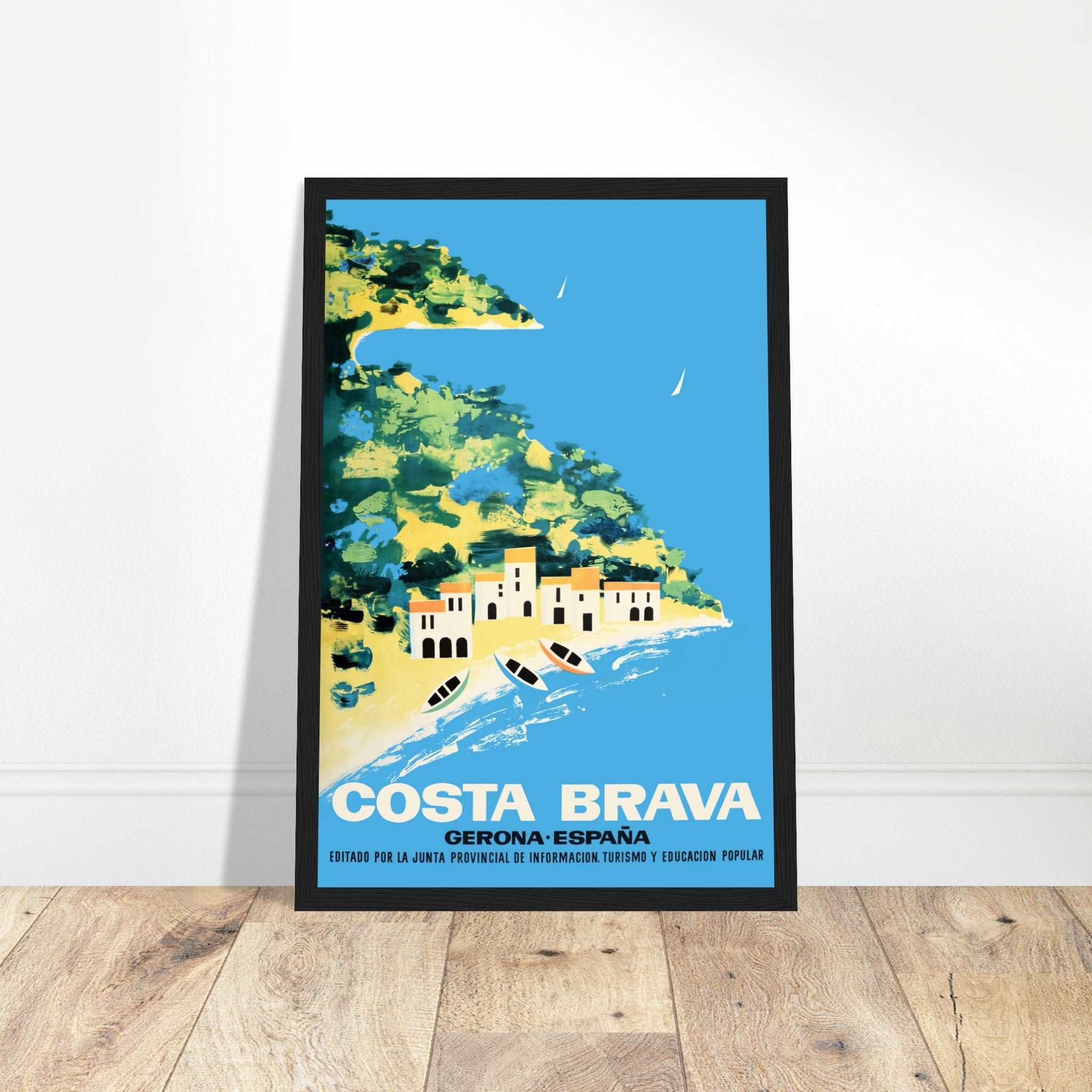 Bring the warm, sun-kissed beaches of Costa Brava into your home with this stunning vintage summer travel poster. Celebrating the beauty of Spain's Mediterranean coastline, this wall art showcases the picturesque landscapes, crystal-clear waters, and relaxed vibes of Costa Brava. Ideal for Spain enthusiasts, travel collectors, or those seeking to add a touch of vintage charm to their living space. Whether decorating your home, office, or beach house, this Costa Brava summer print captures the essence of Med