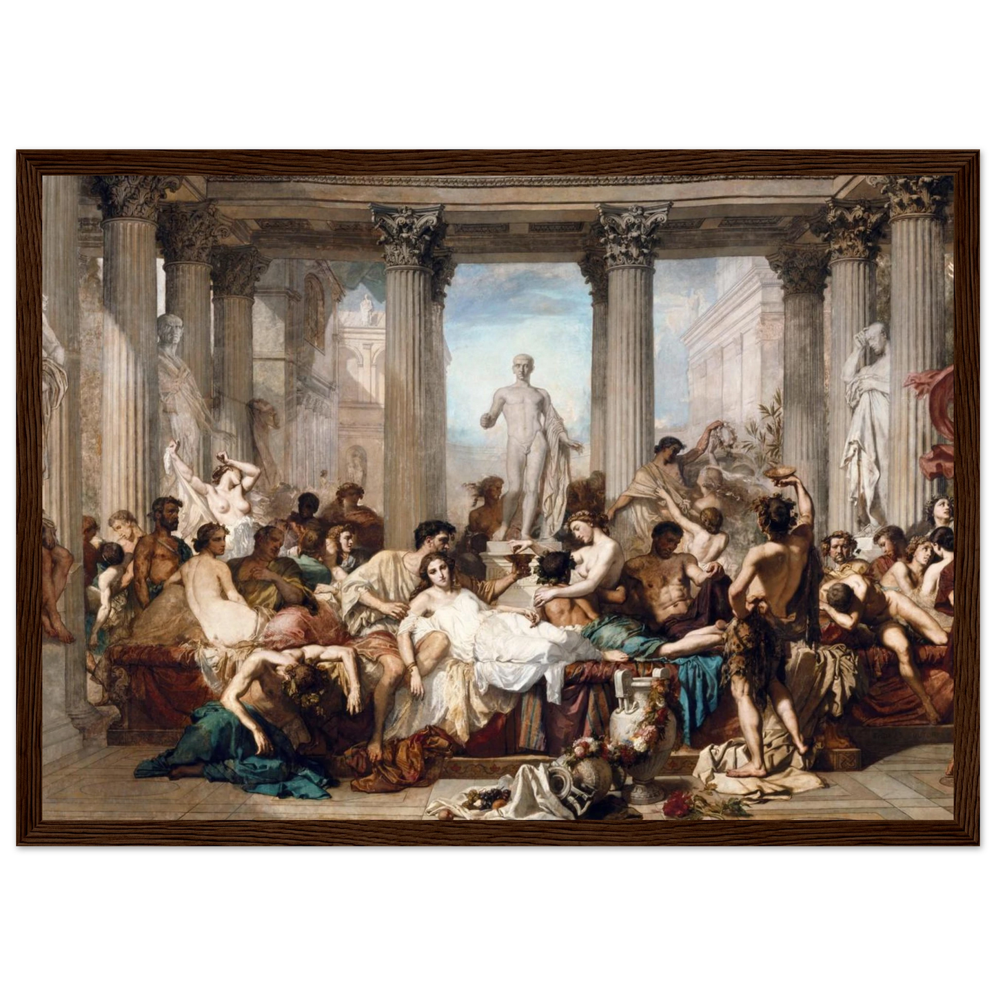 Thomas Couture’s The Romans in Their Decadence, archival-quality print showing luxury, excess, and decline of the Roman Empire