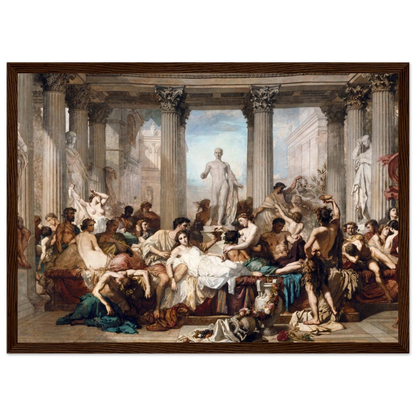 Thomas Couture’s The Romans in Their Decadence, archival-quality print showing luxury, excess, and decline of the Roman Empire