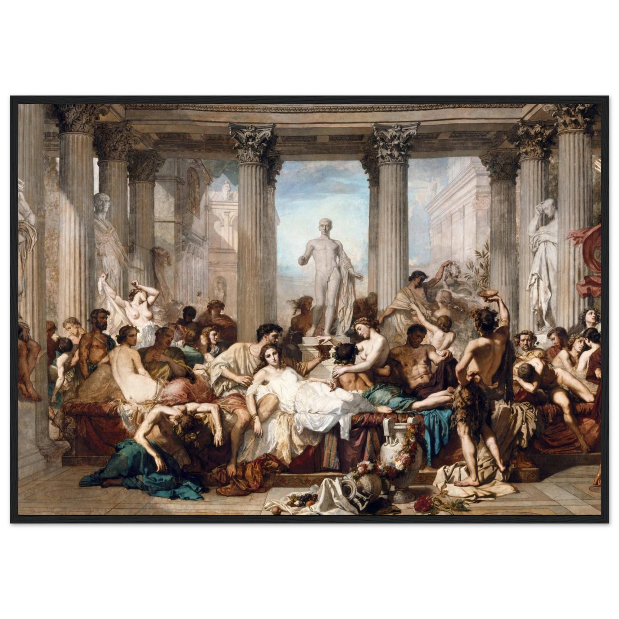 Museum-quality giclée reproduction of The Romans in Their Decadence, a dramatic 19th-century painting filled with detail and symbolism