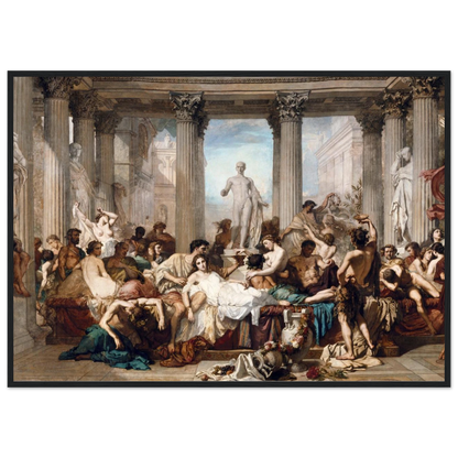 Museum-quality giclée reproduction of The Romans in Their Decadence, a dramatic 19th-century painting filled with detail and symbolism