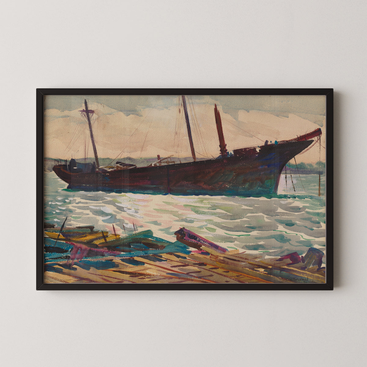 Dancing Light of Morning by Carl William Broemel, art print in a black frame