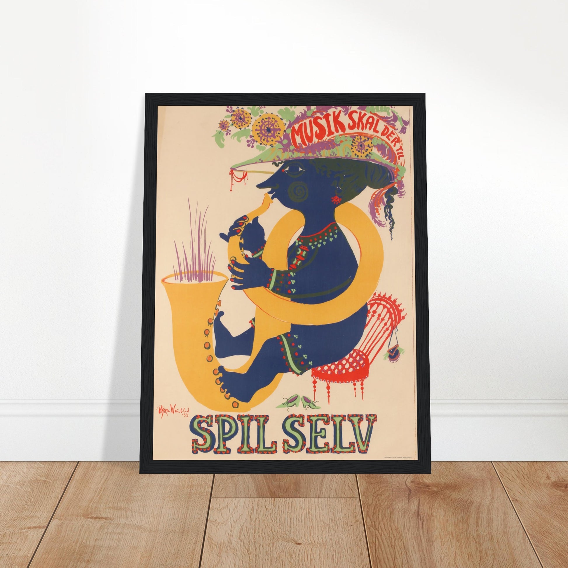 Experience the energy of Denmark’s Spil Selv Music Festival with this rare vintage festival poster. Featuring bold Scandinavian design, retro typography, and a tribute to Denmark’s rich live music culture, this Danish concert poster is perfect for music lovers, festival collectors, and fans of European rock, folk, and jazz scenes. Whether decorating a music room, studio, or bar, this festival artwork captures the essence of Denmark’s legendary Spil Selv festival. Order now and bring Scandinavian music histo