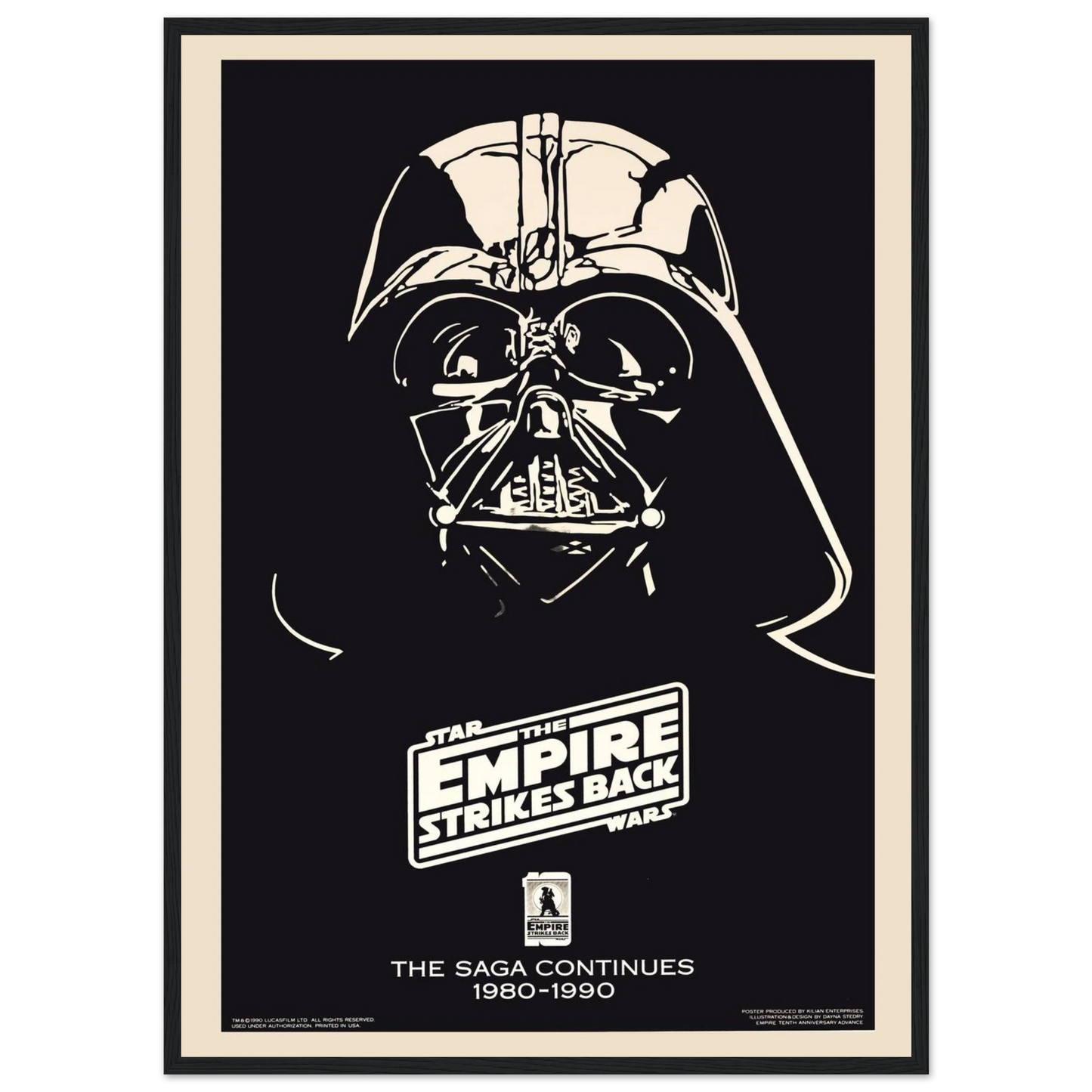 Classic Star Wars print of Darth Vader, designed with bold retro style and cinematic flair for sci-fi fans and collectors.