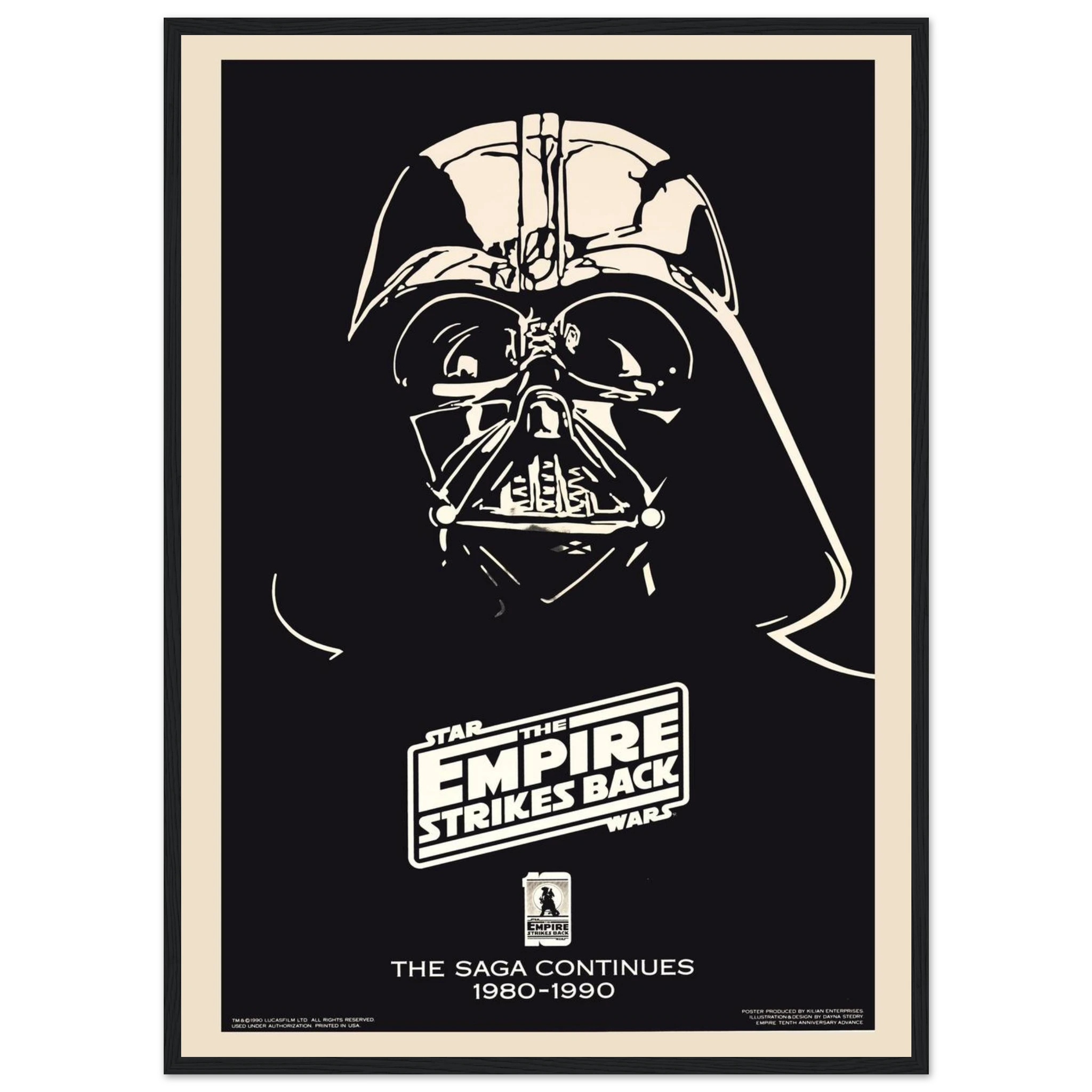 Classic Star Wars print of Darth Vader, designed with bold retro style and cinematic flair for sci-fi fans and collectors.