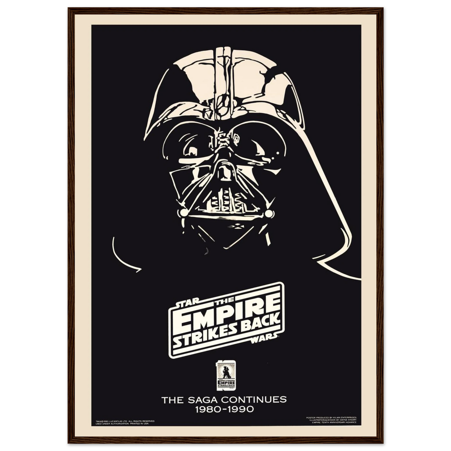Sci-fi movie wall decor poster featuring Darth Vader with “The Saga Continues,” a must-have art print for Star Wars enthusiasts.