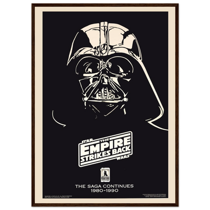 Sci-fi movie wall decor poster featuring Darth Vader with “The Saga Continues,” a must-have art print for Star Wars enthusiasts.