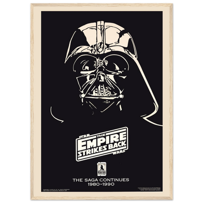 Wall art print of Darth Vader: The Saga Continues, a striking Star Wars collectible poster for home theaters or fan spaces.