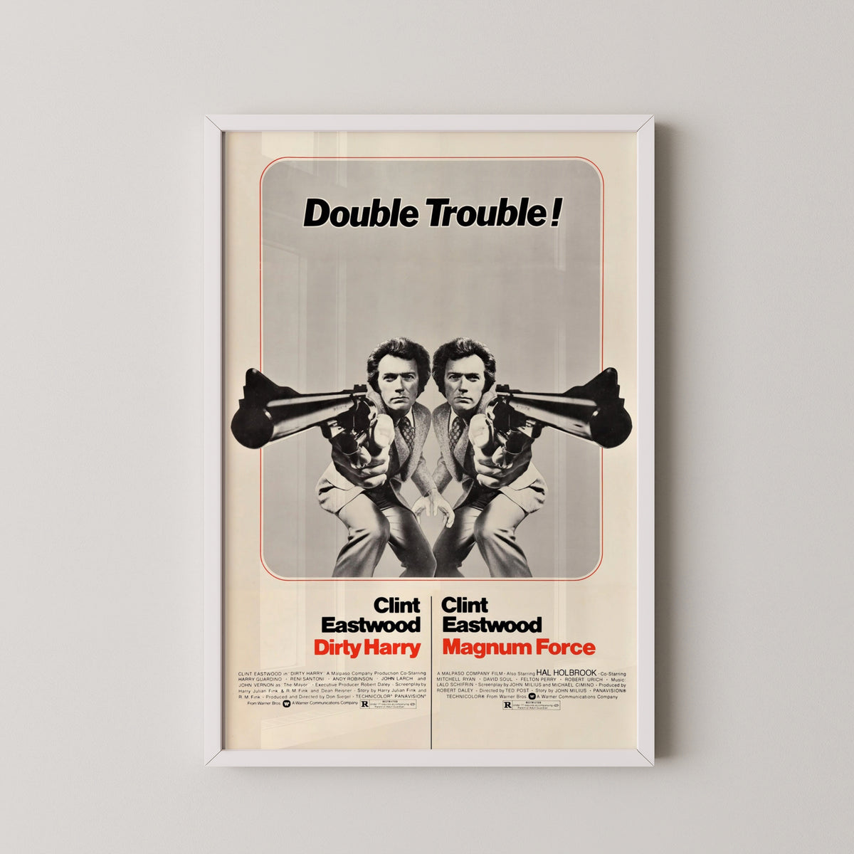 dirty harry movie poster – white frame mockup