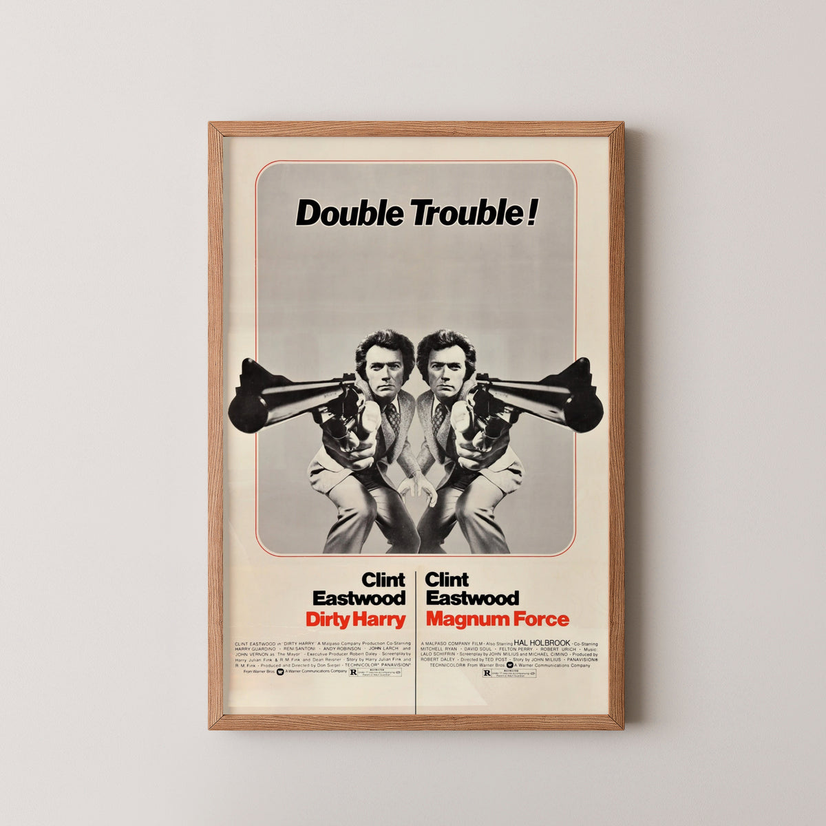 dirty harry movie poster – wood frame mockup