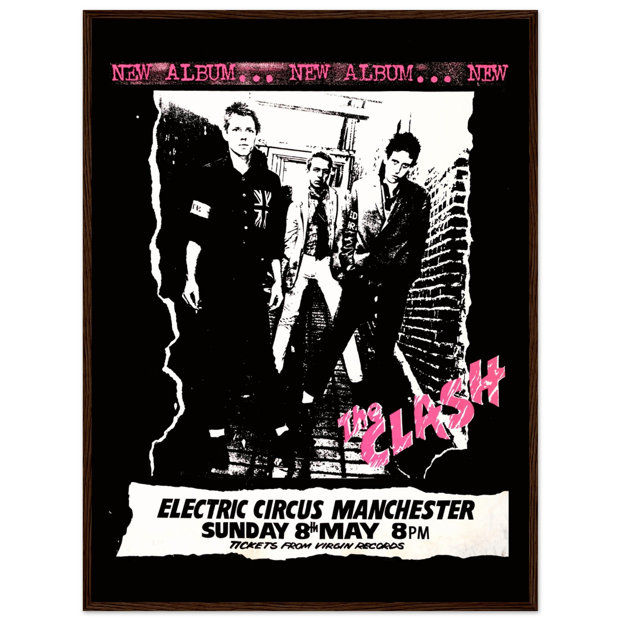 The Clash Electric Circus Manchester 1970s concert art print with gritty punk aesthetic — perfect for music lovers and collectors.