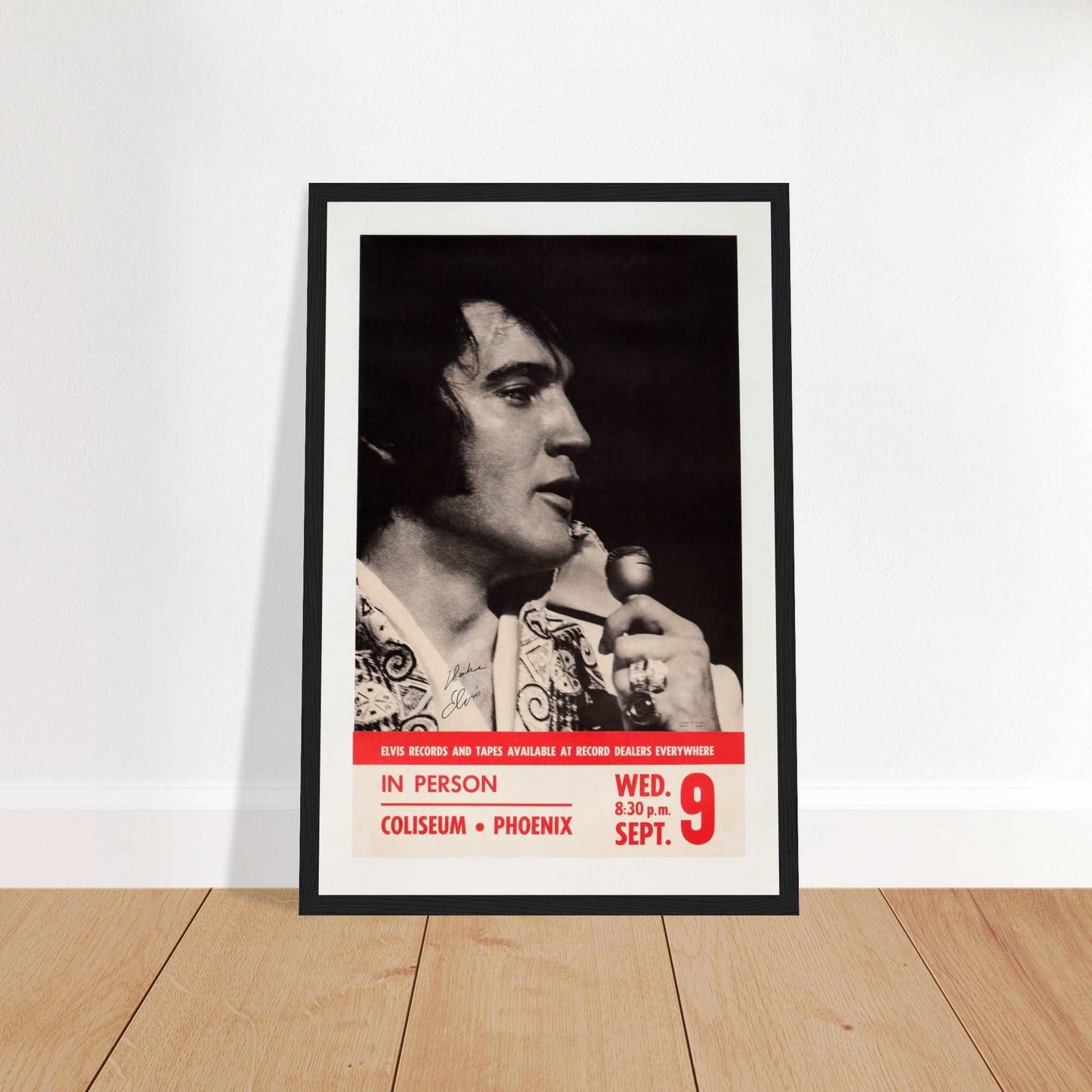 Vintage Elvis Presley Phoenix concert poster featuring the singer performing live