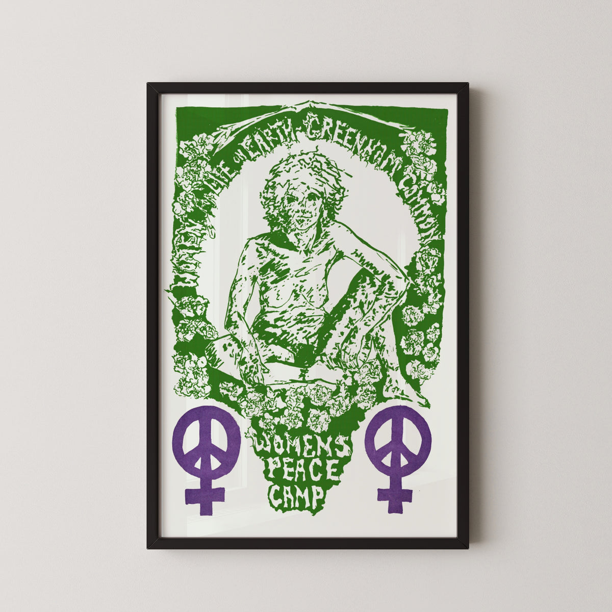 feminist ecologist poster – black frame mockup