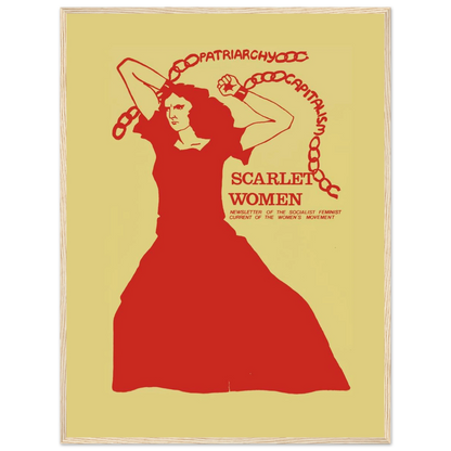 Feminist political art print opposing capitalism and celebrating women’s collective power, designed in a vintage socialist propaganda style.