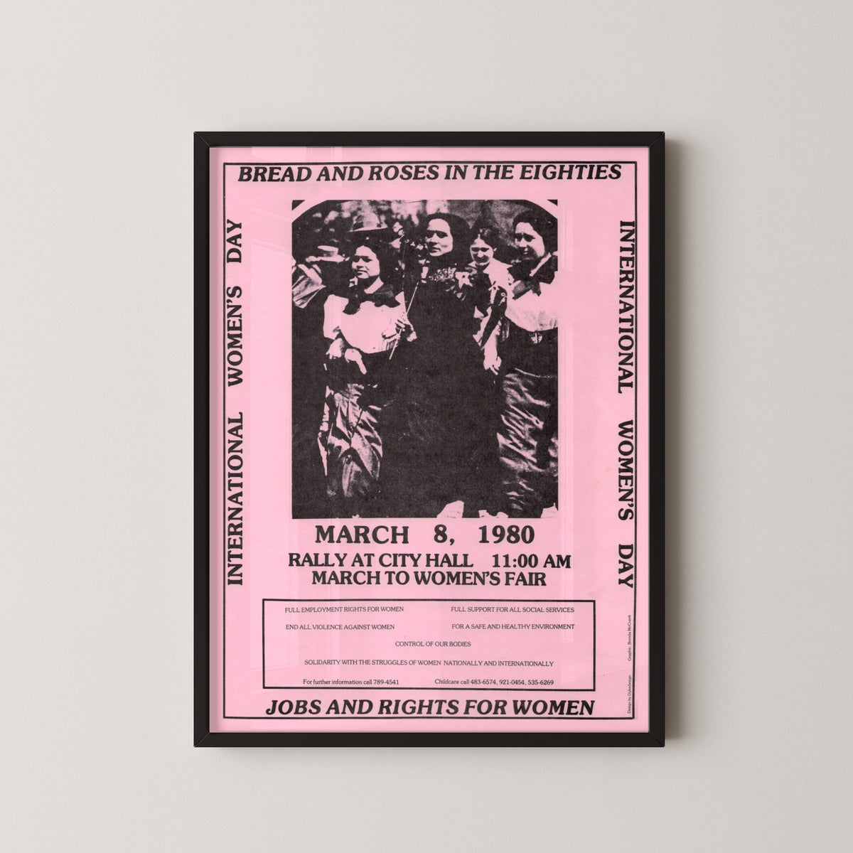 Toronto International Women’s Day Poster – Feminist Art – black frame mockup