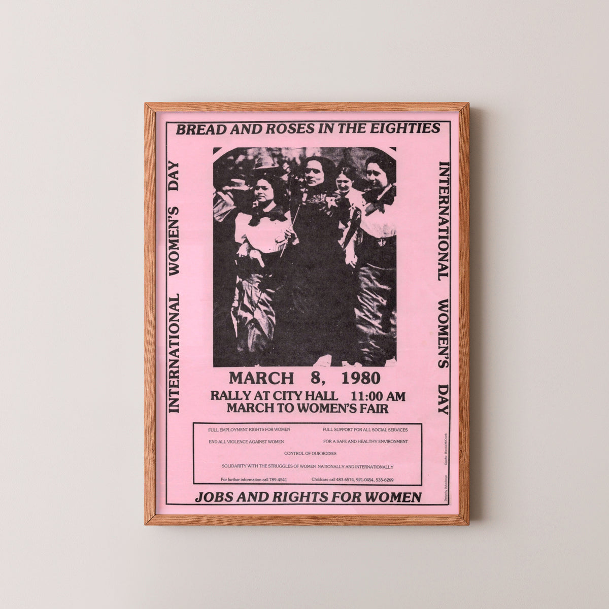 Toronto International Women’s Day Poster – Feminist Art – wood frame mockup