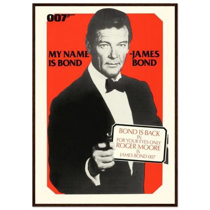 Limited edition Bond wall art print from For Your Eyes Only (1981), an elegant and collectible piece for vintage cinema interiors.