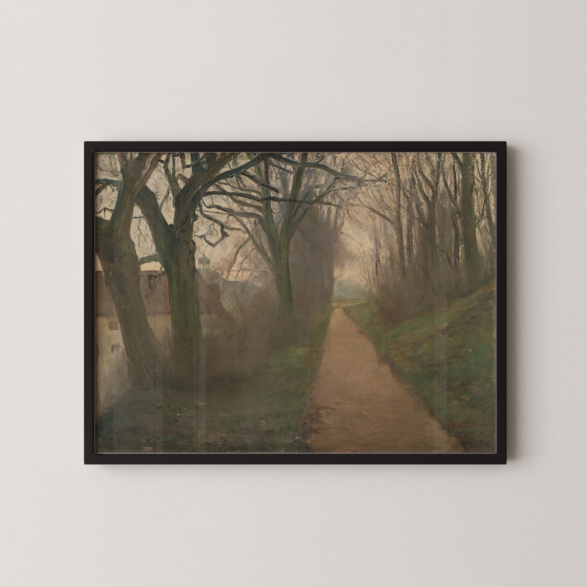 Fra Kastellet i december by Albert Gottschalk, art print in a black frame