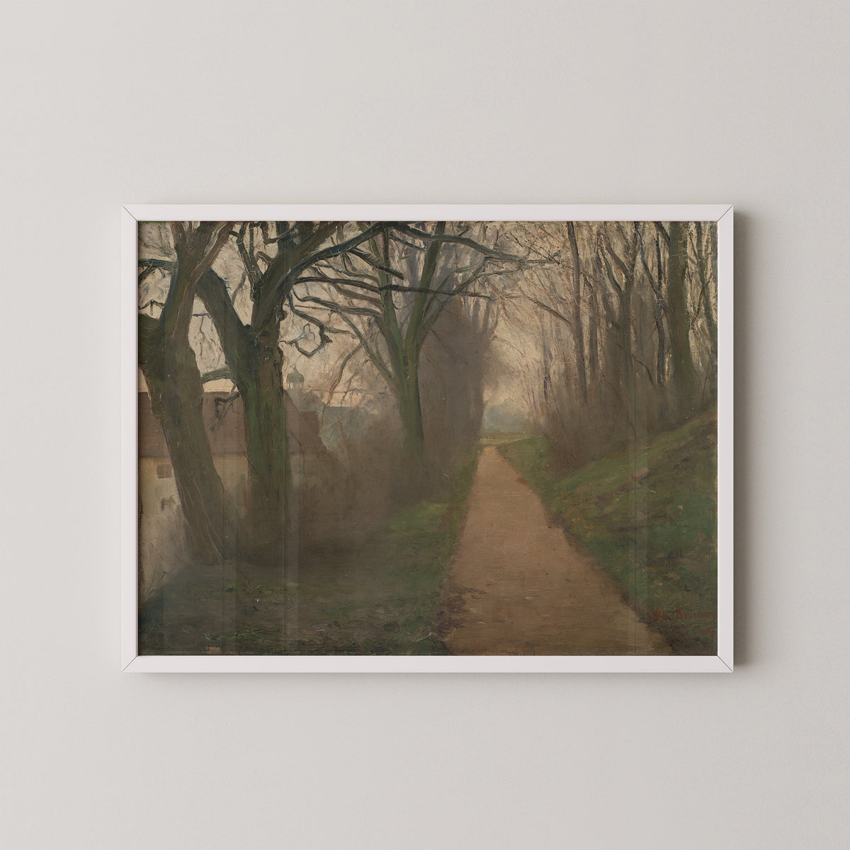 Fra Kastellet i december by Albert Gottschalk, art print in a white frame