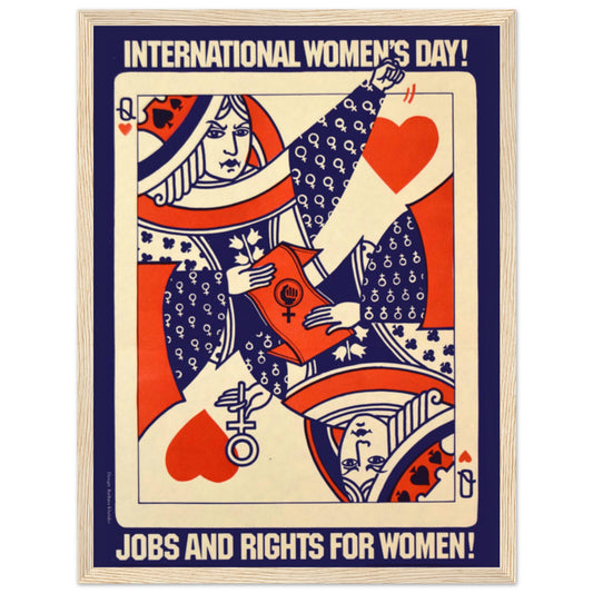Detailed view of the feminist vintage 1970s art poster, showcasing intricate design and empowering imagery of women’s empowerment.