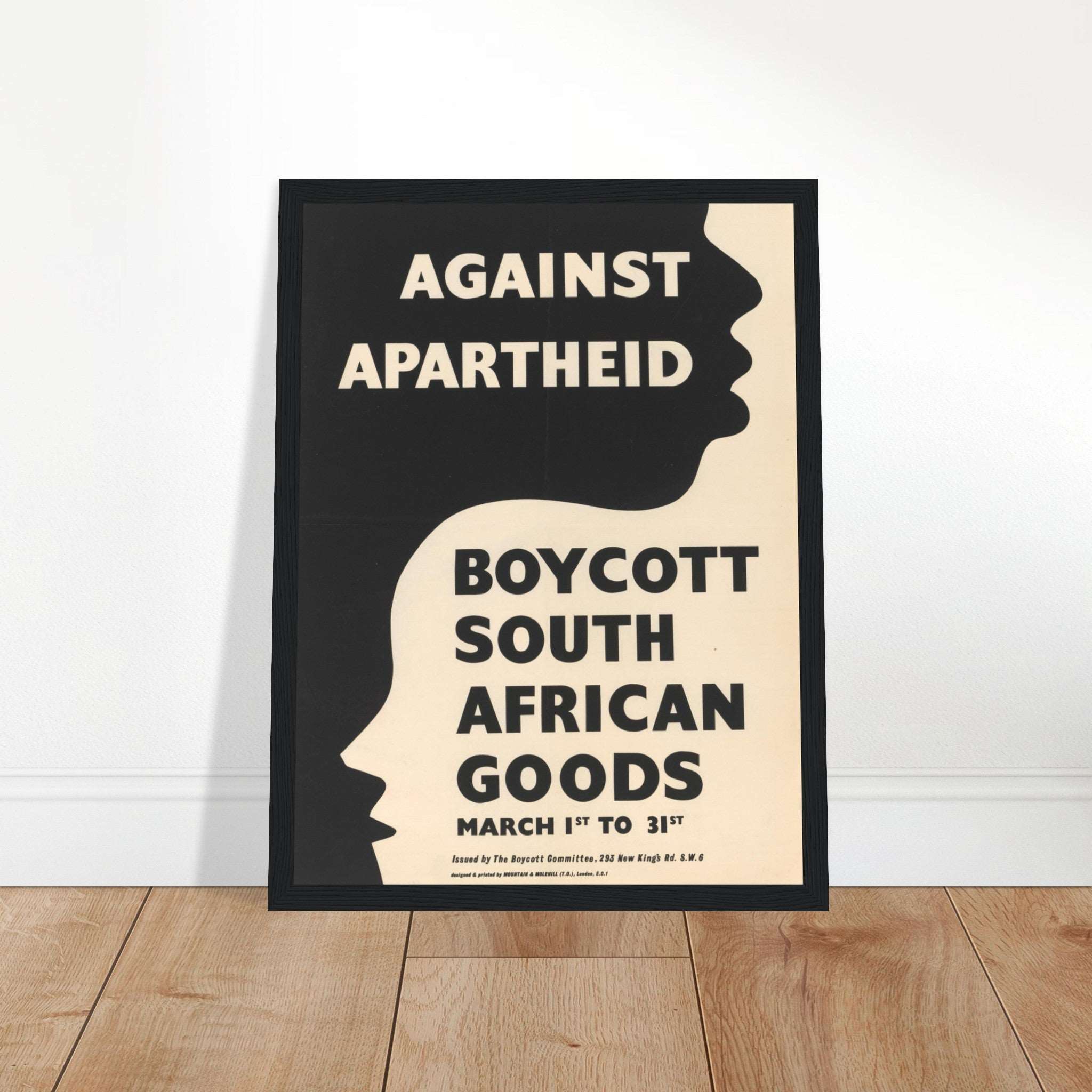 Stand for justice with this Anti-Apartheid poster, a striking piece of protest art symbolizing the fight against racial segregation in South Africa. Featuring historical activist imagery and bold typography, this vintage social justice print is perfect for human rights advocates, history lovers, and collectors of political memorabilia. Ideal for educational spaces, activist decor, or anyone passionate about equality and civil rights.