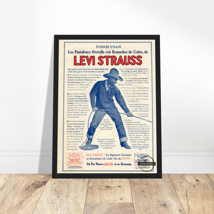 Embrace the spirit of the American West with this Levi’s cowboy poster, inspired by classic denim advertising and vintage Western culture. Featuring rugged cowboy imagery, bold typography, and an iconic Levi’s aesthetic, this vintage Levi’s print is perfect for fans of Americana, denim enthusiasts, collectors of vintage fashion ads, and lovers of rustic Western decor. Whether displayed in a bar, ranch, office, or home, this Levi’s cowboy wall art brings a timeless blend of heritage, craftsmanship, and adven
