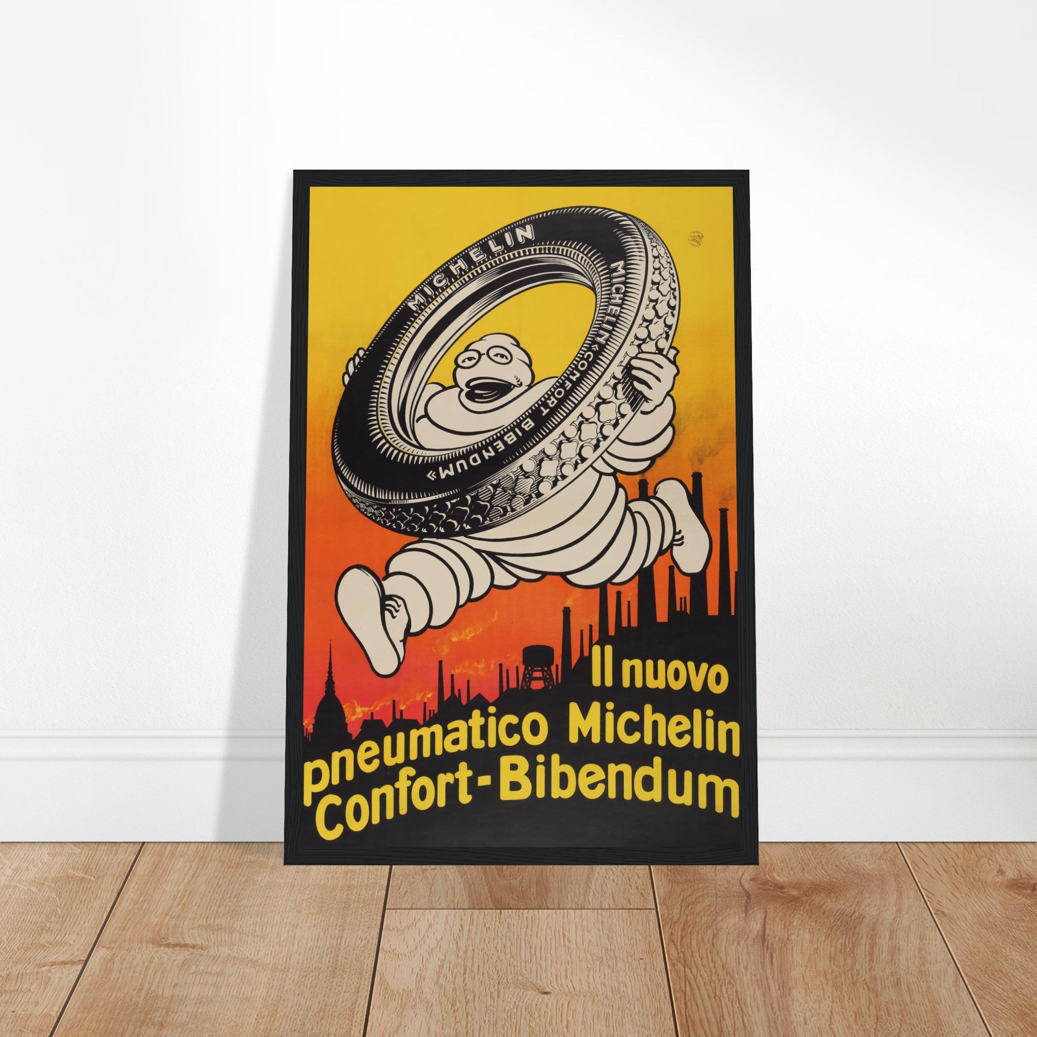  Iconic Michelin vintage poster featuring classic Italian advertising design. Perfect for collectors, retro decor lovers, and automotive art fans.