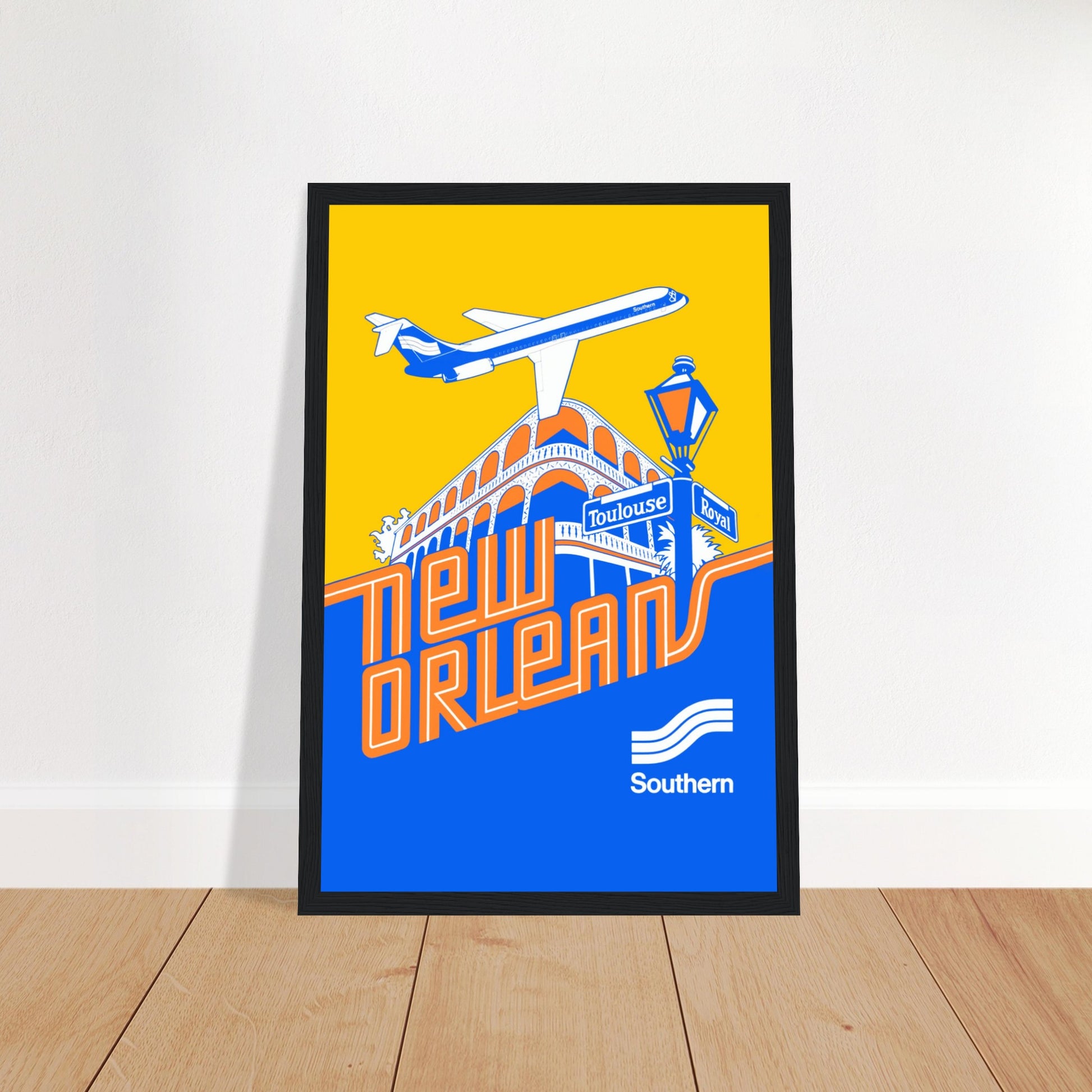 Travel back in time with this New Orleans vintage poster, a stunning Southern Airlines retro print celebrating the charm of Louisiana’s most iconic city. Featuring classic mid-century travel art, this piece is perfect for aviation enthusiasts, vintage travel lovers, and those who adore New Orleans decor. Whether you're a fan of French Quarter nostalgia, jazz culture, or historic airline advertising, this print brings a touch of Southern charm to any space. Order now and let the spirit of New Orleans take fl