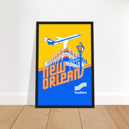 Travel back in time with this New Orleans vintage poster, a stunning Southern Airlines retro print celebrating the charm of Louisiana’s most iconic city. Featuring classic mid-century travel art, this piece is perfect for aviation enthusiasts, vintage travel lovers, and those who adore New Orleans decor. Whether you're a fan of French Quarter nostalgia, jazz culture, or historic airline advertising, this print brings a touch of Southern charm to any space. Order now and let the spirit of New Orleans take fl