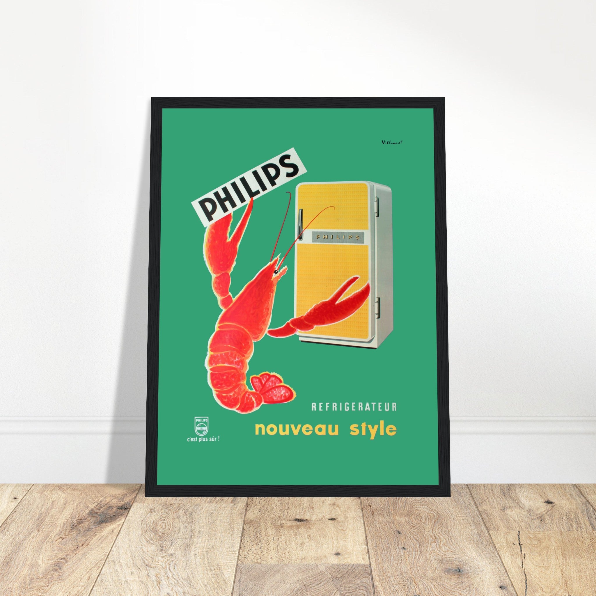 Elegant vintage lobster poster featuring classic French culinary art. Perfect for kitchens, seafood lovers & vintage decor. Shop now!