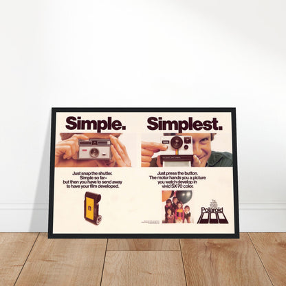 Stylish Polaroid SX-70 poster featuring retro instant camera artwork. Perfect for photography lovers, vintage decor enthusiasts, and collectors.