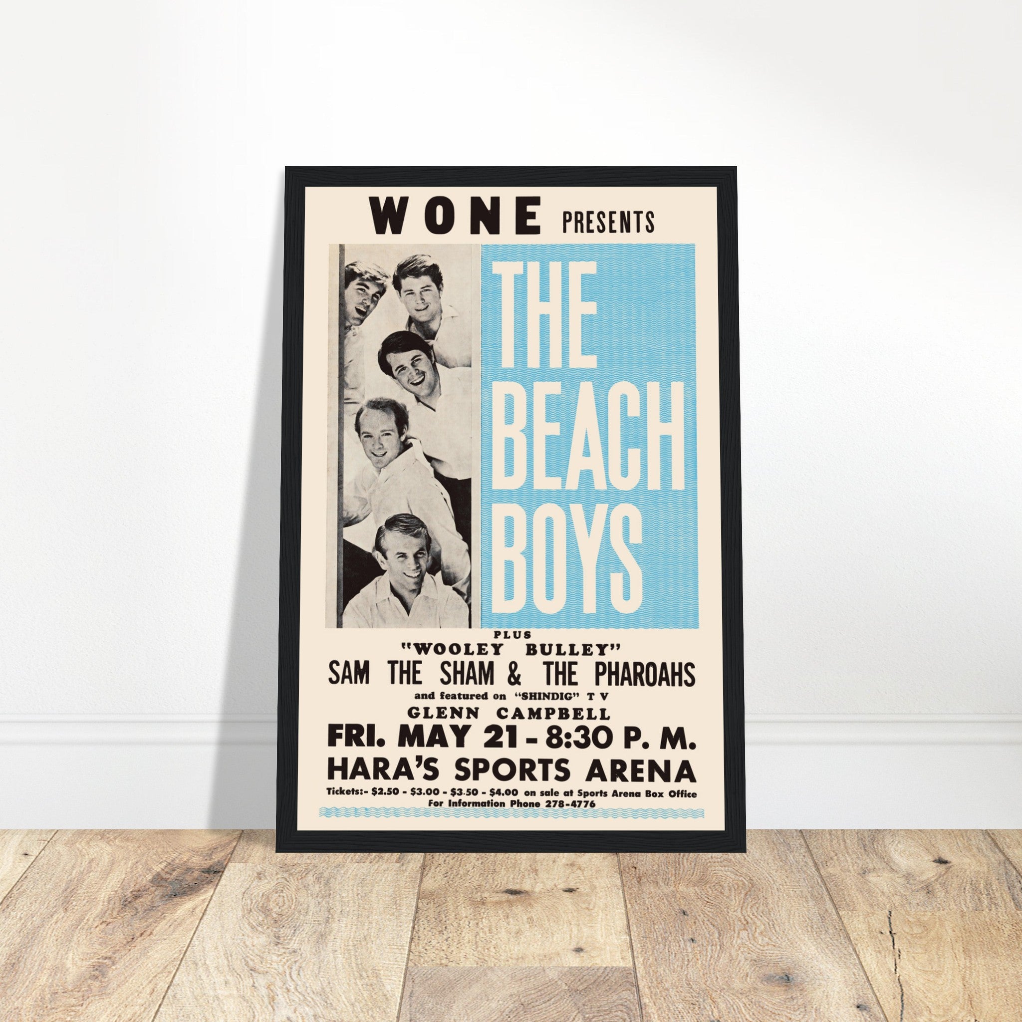 Relive the surf and sun era with this Beach Boys concert poster, a timeless piece of 60s music history. Featuring the legendary Beach Boys in a vintage concert setting, this poster is perfect for classic rock fans, music collectors, and lovers of retro beach vibes. Display it in your living room, music room, or studio to add a touch of California sound and nostalgia. Order now and own a piece of rock and roll history!