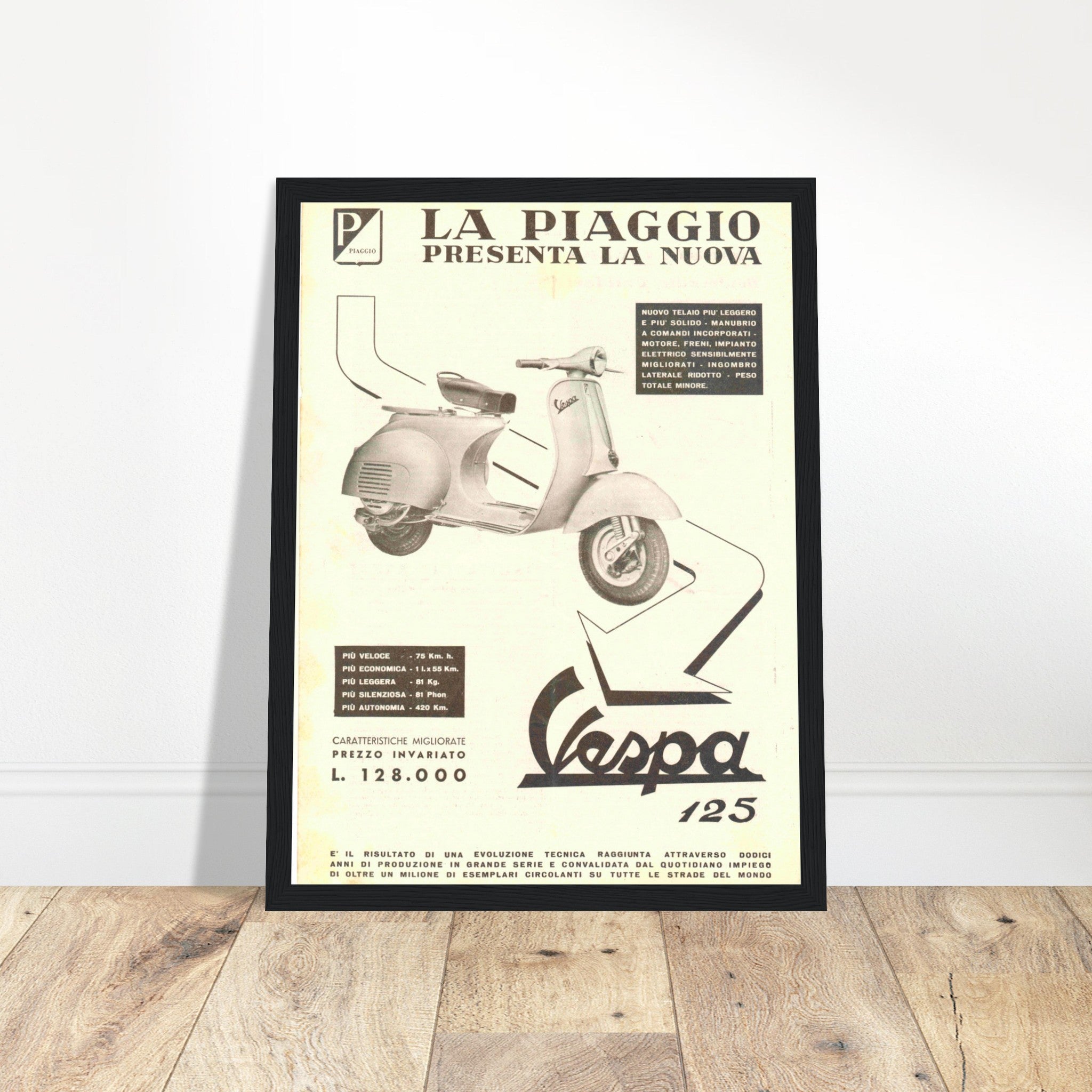 Celebrate the timeless style of Italian scooters with this Vespa vintage poster, inspired by classic 1950s and 1960s advertising art. Featuring retro typography, iconic Vespa designs, and a nostalgic European aesthetic, this Italian scooter wall art is perfect for Vespa enthusiasts, vintage travel lovers, and collectors of mid-century advertising prints. Whether displayed in a garage, office, café, or home, this retro Vespa poster captures the essence of La Dolce Vita, Mod culture, and timeless Italian craf