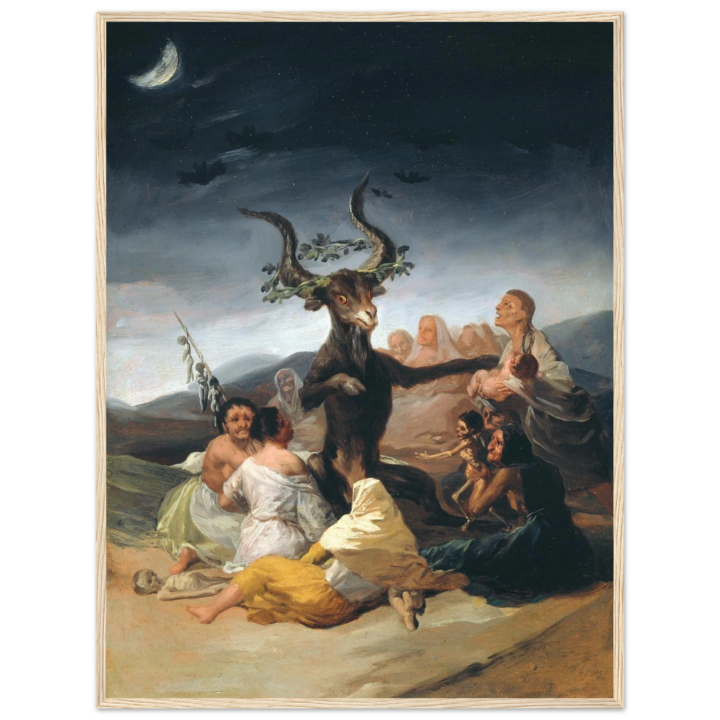 Fine-art reproduction of El Aquelarre (Witches’ Sabbath) by Francisco Goya, capturing the psychological darkness of his late works.