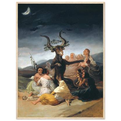 Fine-art reproduction of El Aquelarre (Witches’ Sabbath) by Francisco Goya, capturing the psychological darkness of his late works.