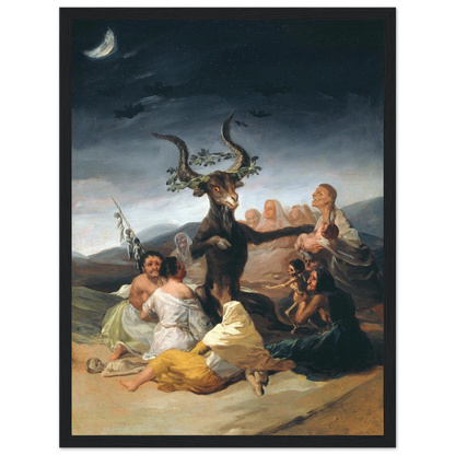 This high-quality reproduction of Witches’ Sabbath by Francisco Goya captures one of the most haunting and iconic images of 18th-century Spanish art. Originally painted as part of Goya’s Black Paintings series, this piece portrays a chilling gathering of witches led by a goat-headed figure, representing superstition, fear, and psychological unrest. Printed on archival-grade paper, this poster print preserves the dark tones and stark emotional contrasts of the original. Ideal wall art for gothic interiors, c