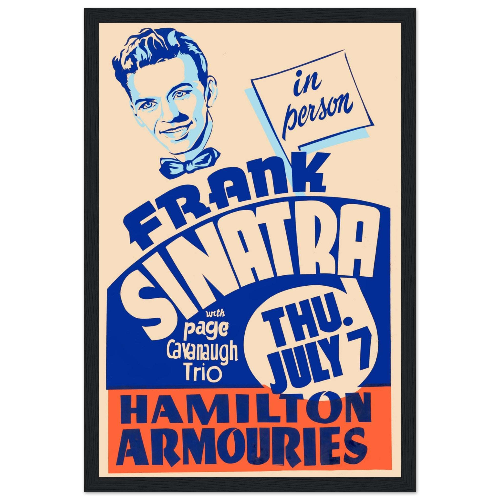 Timeless Frank Sinatra vintage concert poster, capturing the golden era of music. A must-have for collectors & jazz fans. Shop now!