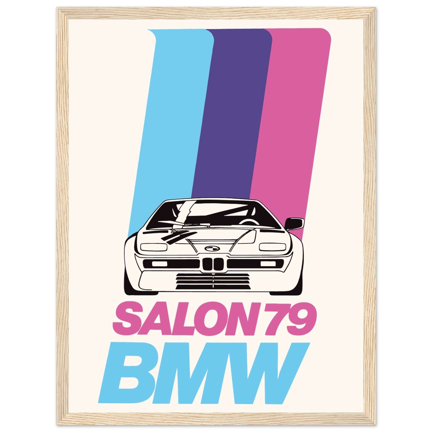 Vintage German BMW M1 poster perfect for classic car collectors and wall art decor