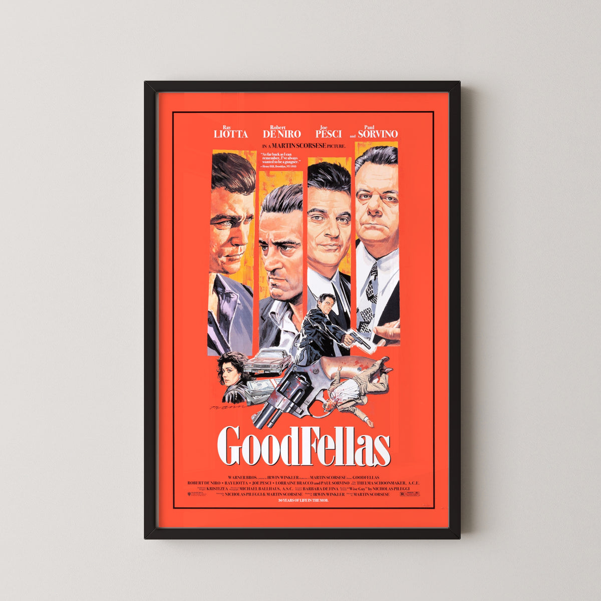 goodfellas movie poster – black frame mockup