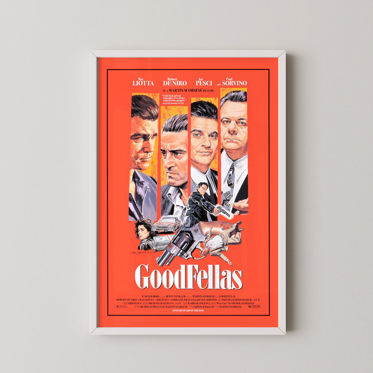 goodfellas movie poster – white frame mockup