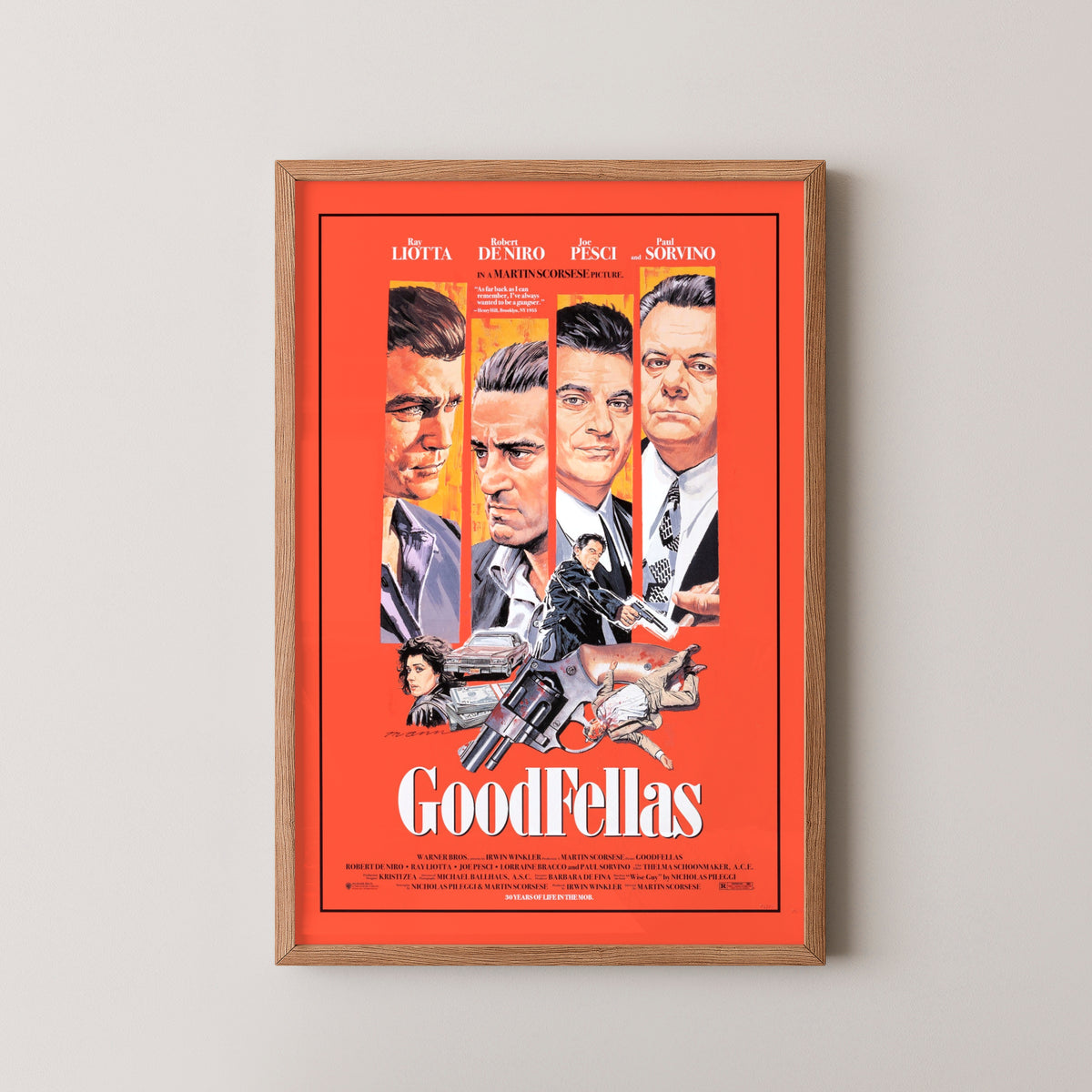 goodfellas movie poster – wood frame mockup