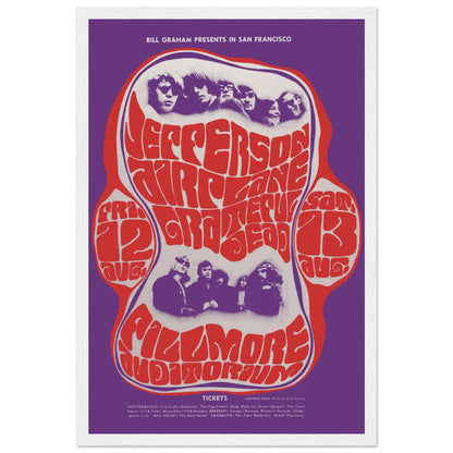 Colorful 1960s psychedelic concert poster featuring Grateful Dead and Jefferson Airplane — perfect vintage wall art for collectors.
