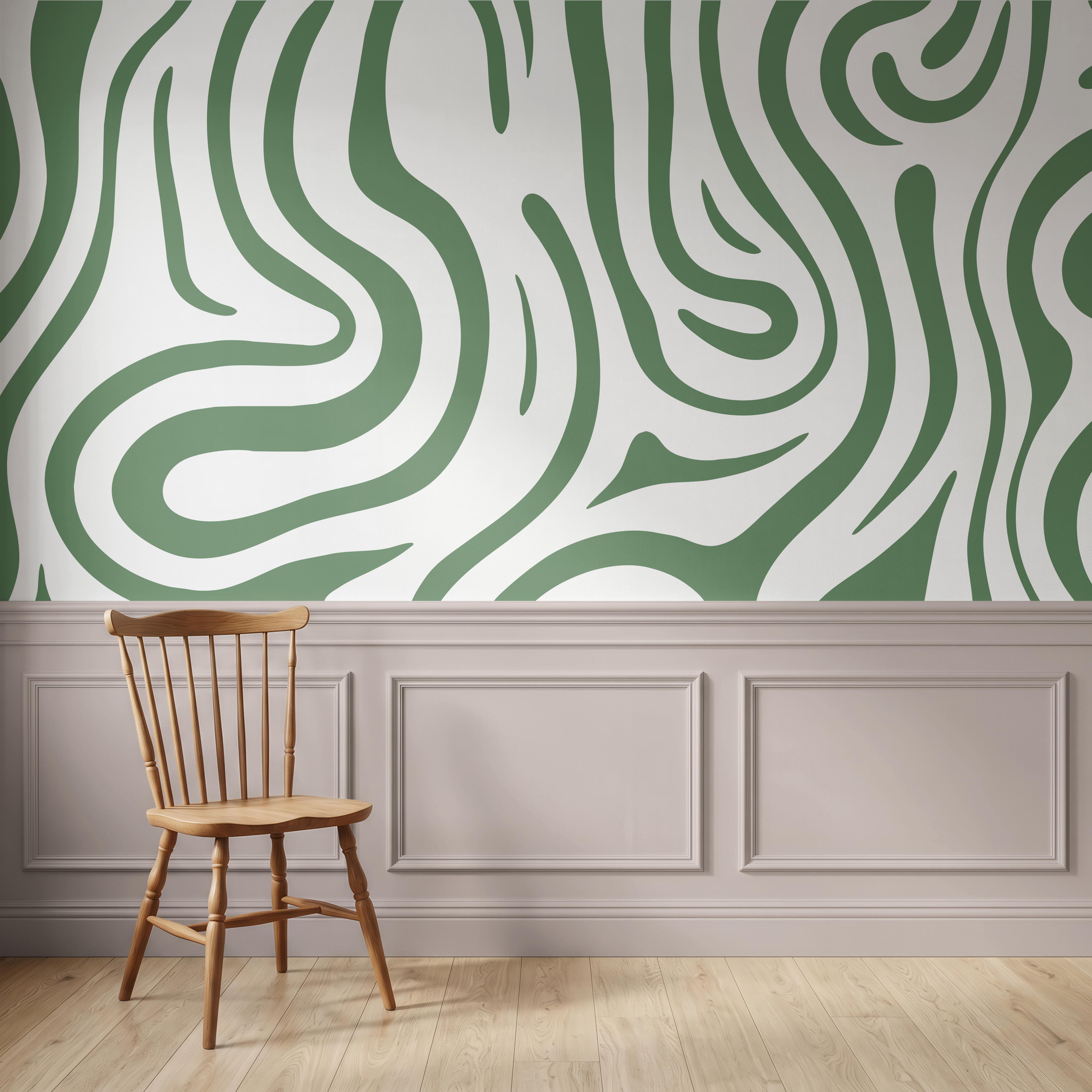 Topo Sage Green Contour Abstract Wallpaper