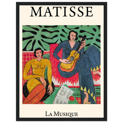 This high-quality reproduction of La Musique by Henri Matisse (1939) showcases the artist’s iconic use of bold color, simplified shapes, and musical symbolism. Depicting two seated female figures—one holding a guitar—the artwork expresses a perfect balance of visual rhythm and emotional calm. Matisse created this piece as a study in harmony between sound and form, making it ideal for music lovers, modern art fans, or those curating a space filled with creativity and joy. Printed on archival-grade paper, thi