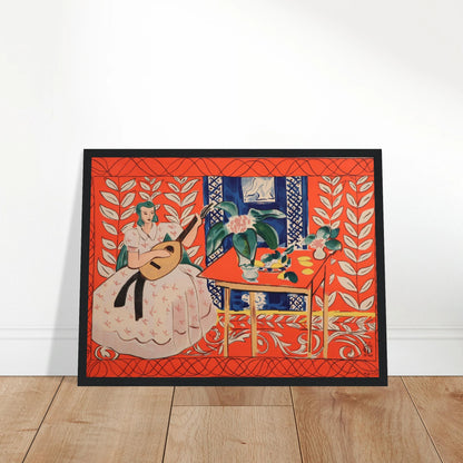 This high-quality reproduction print of Woman Playing Lute by Henri Matisse brings the artist’s signature bold color and simplified form to life. A striking example of Matisse’s later work, this piece captures a moment of calm musical intimacy, rendered with his iconic modernist clarity. Printed on archival-grade paper, this poster is perfect as wall art for creative spaces, mid-century interiors, or art-filled homes. Whether you're a Matisse enthusiast, a music lover, or a fan of vibrant, expressive design